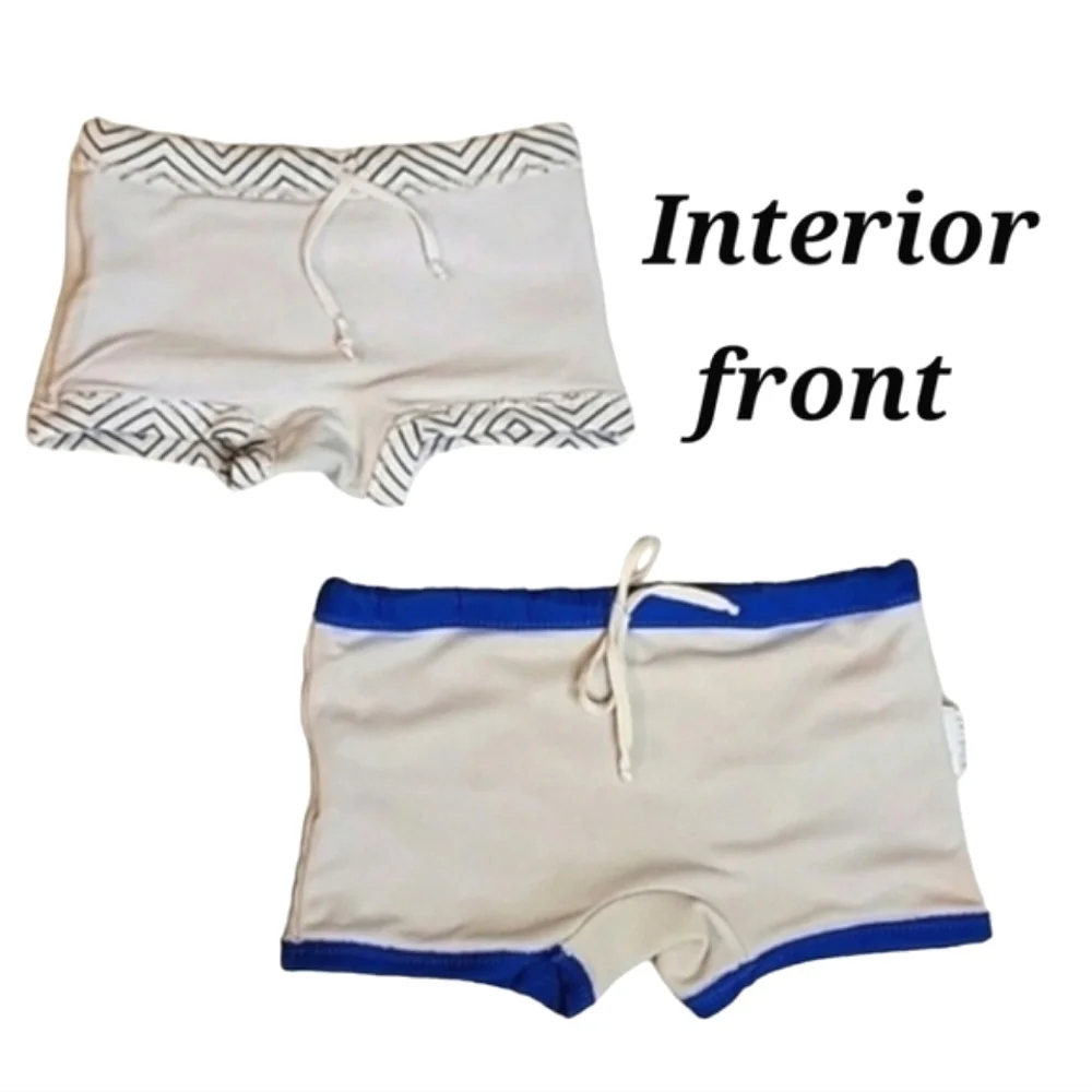 Boy's Swimsuit Bundle: 2 Swim Brief Bottoms & FREE Swim Diapers